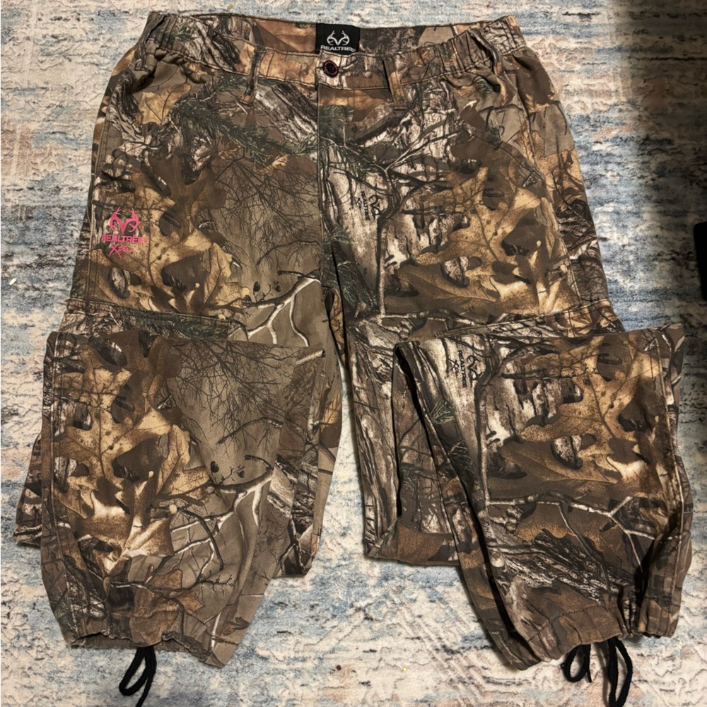 Realtree Womens Camo Baggy Hunting Tactical Cargo Pants
